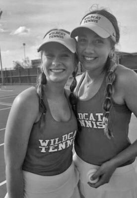 PONCA CITY No. 1 Doubles team of Kylie Flowers, left, and Allison Edwards has qualified for the Class 6A State Tennis Tournament Friday and Saturday in Oklahoma City. The event will take place at the Oklahoma City Tennis Center. (Photo provided)