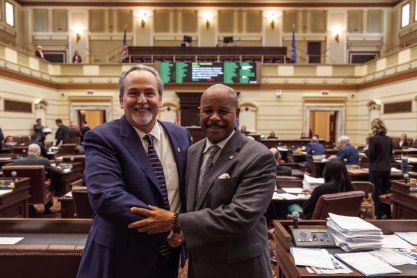 SEN. BILL Coleman, R-Ponca City, and Sen. Kevin Matthews, D-Tulsa, principal Senate authors of SB 509, creating the Oklahoma Civil Rights Trail, which has been signed into law by Gov. Kevin Stitt. Photo provided.