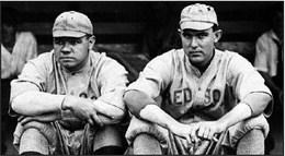 BABE RUTH and Ernie Shore combined to pitch a no-hitter in 1917. Ruth walked the first batter before being thrown out of the game. Shore then pitched the rest of the game and retired all 26 batters he faced. The runner Ruth walked was thrown out trying to steal. This game once was considered a “perfect game” but since has been lowered to a no-hitter status. Shore is shown on the right.