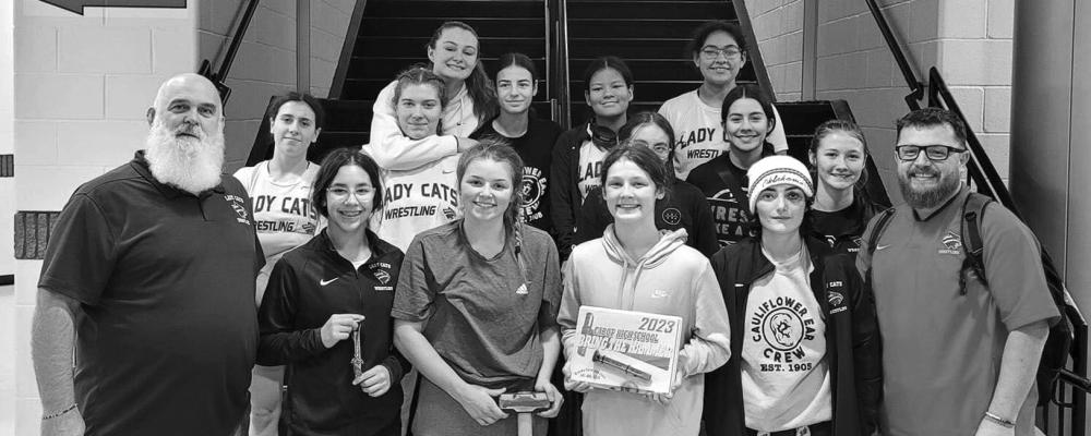 THE PONCA City Lady Cats wrestling team finished sixth in the Bring the Hammer tournament in Arkansas. Photo provided