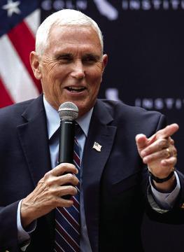 FORMER VICE-PRESIDENT Mike Pence, on April 18, 2023, in Anaheim Hills, California. Pence has officially filed paperwork to join an increasingly crowded field of Republicans running for president. (Brian Cahn/Zuma Press Wire/TNS)