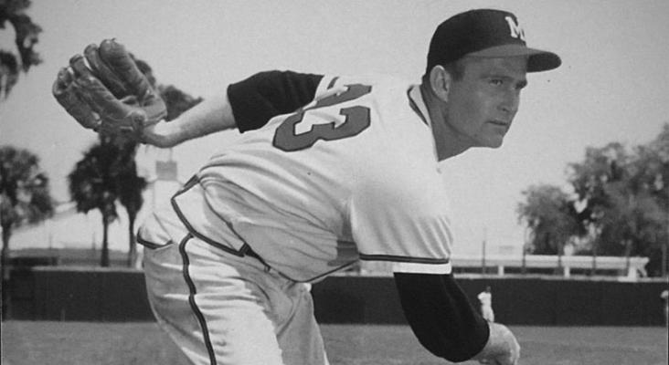 LEW BURDETTE of the Milwaukee Braves defeated the New York Yankees three times in the 1957 World Series and was named the MVP of the Series.