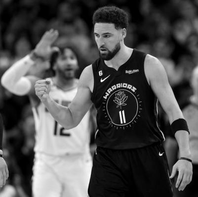 Klay Thompson (11) of the Golden State Warriors reacts after making a basket and being fouled in the second half of their game against the Phoenix Suns at Chase Center on March 13, 2023, in San Francisco. (Ezra Shaw/Getty Images/TNS)