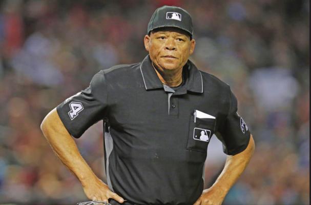 MAJOR LEAGUE baseball umpire Kerwin Danley (44) is shown during a 2018 baseball game between the Arizona Diamondbacks and the Miami Marlins in Phoenix. Major League Baseball has appointed its first African American umpire crew chief, promoting Kerwin Danley to the position this week. (AP Photo)