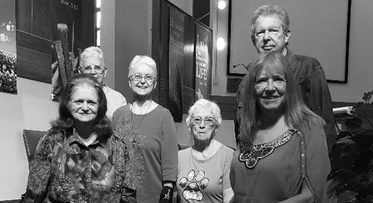Choral Workshop — Front: Mary Jane Barraclough, Debbie Rue Back: Ebby Jacobs, Sharon Majors, Ann Thornburgh. Missing Elaine Armstrong, Sandy Sibley