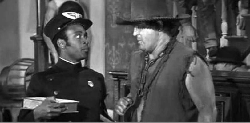 ALEX KARRAS, right, not only was an outstanding football player, but he was known for his acting. Here is a scene from “Blazing Saddles,” in which Karras played the part of Mongo.