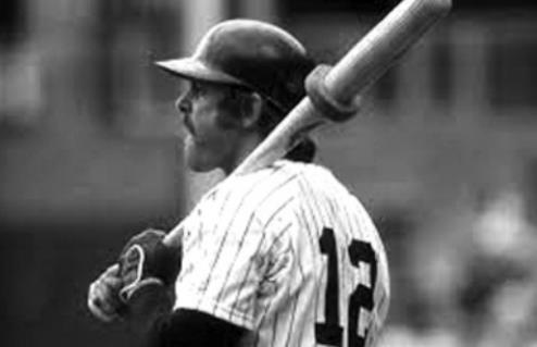 RON BLOMBERG of the New York Yankees was the first designated hitter to take his turn at the plate after the DH rule was put into effect in 1973. He walked with the bases loaded to drive in a run.
