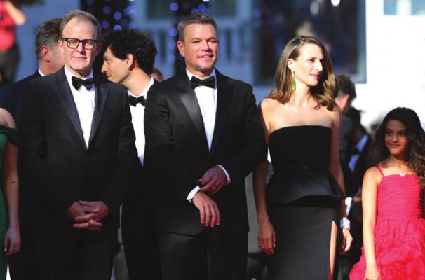 From left, director Tom McCarthy, Matt Damon and Camille Cottin attend the “Stillwater” screening during the 74th annual Cannes Film Festival on July 8, 2021 in Cannes, France. (Pascal Le Segretain/ Getty Images/TNS)
