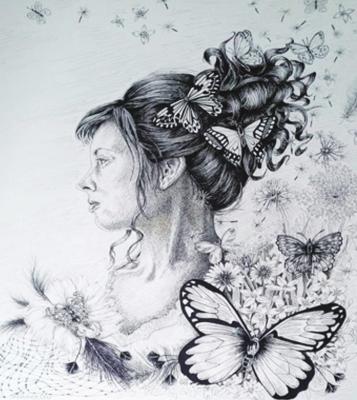 Lisa Kelly- Best In Show/1st Place Professional Graphics Titled: “Alison Has Butterflies”