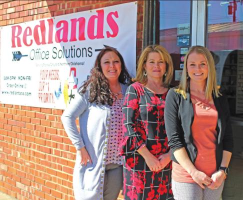 Pictured left to right: Cara Dunn (sales rep), Terri Grove (partner), Brooke Jones (sales rep) in front of the business located at 1032 N. Union. (Photo by Calley Lamar)