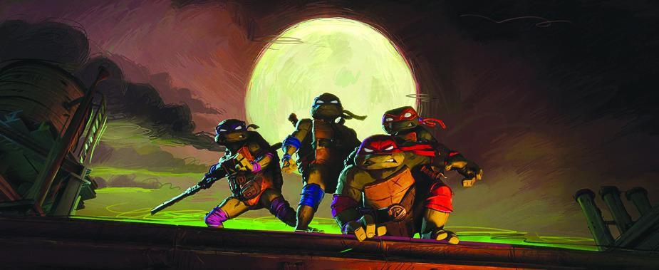 DONNIE, LEO, Raph and Mikey in Paramount Pictures and Nickelodeon Movies present a Point Grey Production “Teenage Mutant Ninja Turtles: Mutant Mayhem.” (Paramount Pictures/TNS)