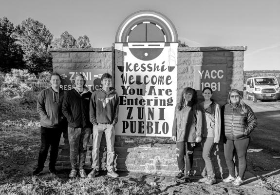 NOC History Club members traveled to New Mexico over spring break to study Pueblo history. Pictured (L-R): Truman Hague, Malachi Biby, Mark Hodgson, Maddy Jones, NOC Social Science Instructor Dr. Alyce Webb, Laura Hernandez.
