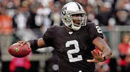 JAMARCUS RUSSELL was chosen by the the Oakland Raiders after a great career as the LSU quarterback. He was highly inconsistant in the NFL and never lived up to the Raiders’ expectations.