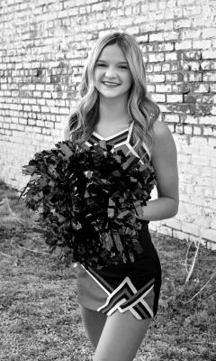 EMMA GRAHAM of Ponca City has been named to the East All-State Cheer squad. Emma is a member of the Po-Hi varsity cheer squad. Her coach is Amie Huster.