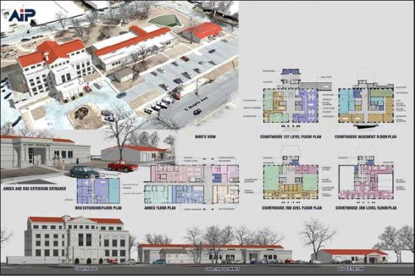 A KAY COUNTY sales tax election will be held on Tuesday, Oct. 8. The election is for one-fourth of a one percent sales tax for the funding of the Kay County Courthouse Renovation and Annex Construction Project. The floor plans are pictured above.