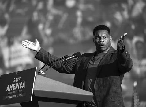 Republican Senate candidate Herschel Walker speaks at a rally featuring former US President Donald Trump on Sept. 25, 2021, in Perry, Georgia. (Sean Rayford/Getty Images/ TNS)