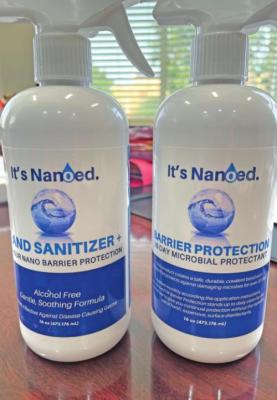 IT’S NANOED — New hand sanitizer that will be available at all entrances to Ponca City schools in the fall. Courtesy photo.
