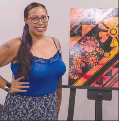 NATIVE AMERICAN artist Kristin Gentry presented her art at the Northern Oklahoma College Cultural Engagement Center Sept. 13.