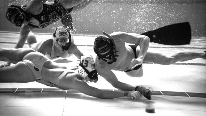 THE SPORT of octopush is akin to a game of land hockey, only it is played on the bottom of a pool.