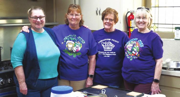 A FAT TUESDAY Pancake Supper and Silent Auction will be held on Tuesday, Feb. 25 from 4:30 to 7 p.m. at Prince of Peace Lutheran Church. Pictured, from left, are Carole Palmer, Judy Bare, Nancy Heck and Helen Widner.