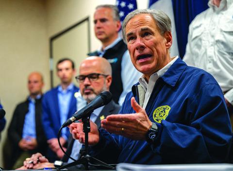 Texas Gov. Greg Abbott speaks during a news conference on Tuesday, Jan. 31, 2023, in Austin, Texas. Gov. Abbott held a meeting and news conference in preparation for the winter storm that is sweeping across portions of Texas. (Brandon Bell/Getty Images/TNS)
