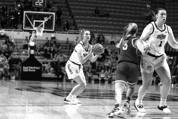 Anna Gret Asi scored a 3-pointer with under a minute left to lift OSU over Iowa State. OSU file photo.