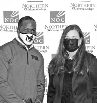 Willie Spears and NOC President Dr. Cheryl Evans (photo by John Pickard/Northern Oklahoma College)