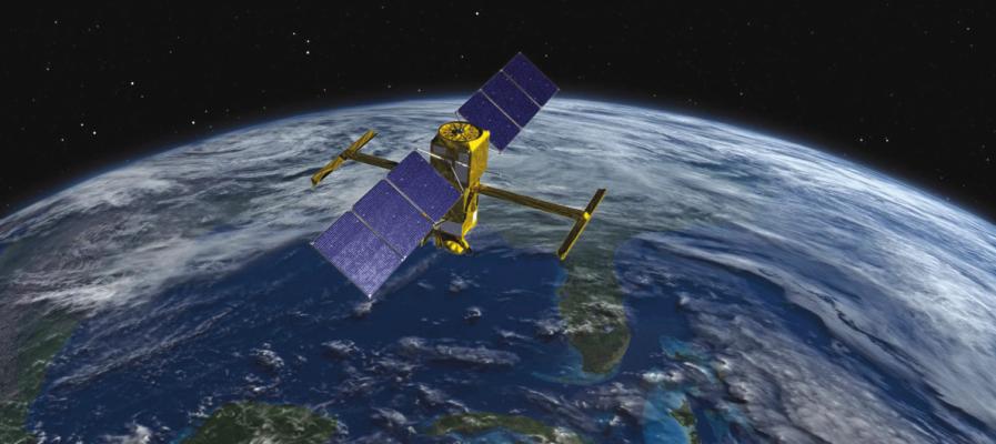 An illustration of the new Surface Water and Ocean Topography satellite. (Courtesy of NASA/JPL-Caltech/TNS)