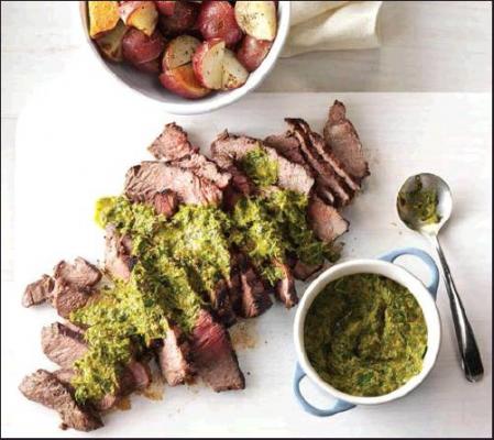 Steak with Chipotle-Lime Chimichurri Sauce
