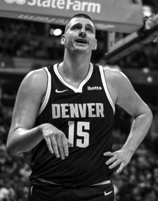 NIKOLA JOKIC (15) of the Denver Nuggets reacts to a call during the second quarter against the Brooklyn Nets at Ball Arena in Denver on Thursday, Dec. 14, 2023. (AAron Ontiveroz/ The Denver Post/TNS)