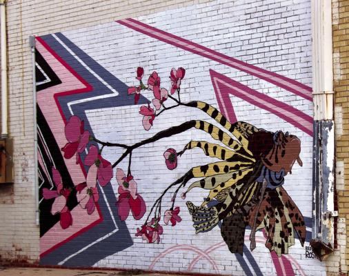 The Lionfish piece on 5th street is Miller’s favorite of her pieces. “I just love the curiousness of it,” says Miller. (Photo by Dailyn Emery)