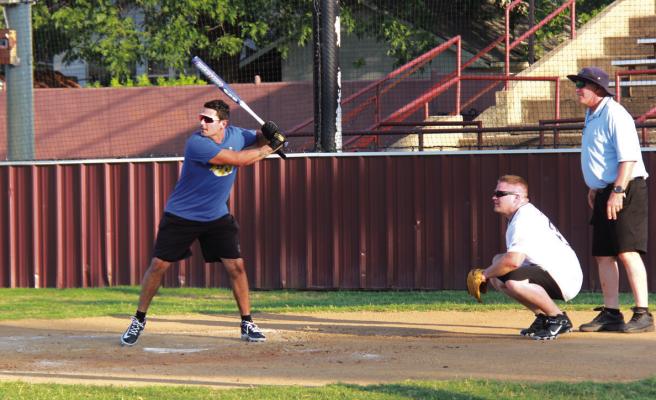 THE BLACKWELL “Guns & Hoses” Police vs Fire Departments softball game on Wed., July 12, lead to a win for the Fire Department with the final score being 18 to 11. (Photos by Dailyn Emery)