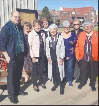 CHURCH MEMBERS involved in the Garage Sale Fundraiser, from left, include Don Griffin, Pastor, Deanna Cohenour, Janet Matheson, Becky Hightower, Carol Bouldin, Sheila Foxworthy, Connie Scott and MaryLou Lorett.