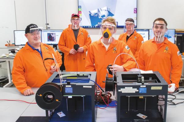 A TEAM FROM Oklahoma State University’s College of Engineering, Architecture and Technology’s ENDEAVOR lab is prototyping and manufacturing protective masks and face shields for donation during the CODID-19 pandemic.