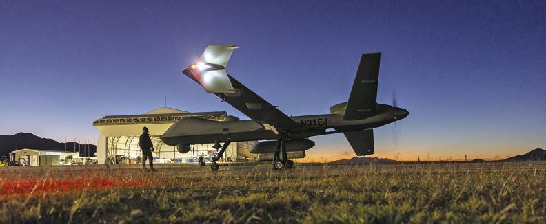 An MQ-9 Reaper drone on Nov. 4, 2022, at Fort Huachuca, Arizona. (John Moore/Getty Images/TNS)