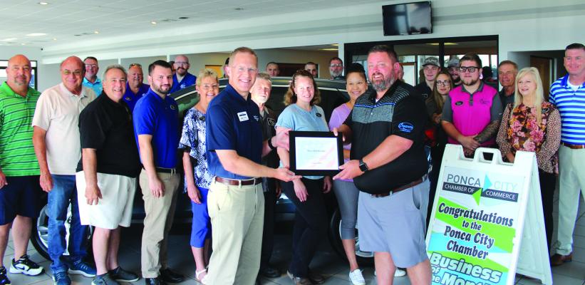STUTTEVILLE CHEVROLET, located at 3330 N. 14th, was named the August 2023 Business of the Month. A presentation was held on site immediately following the Business Council meeting. (Photo by Calley Lamar)