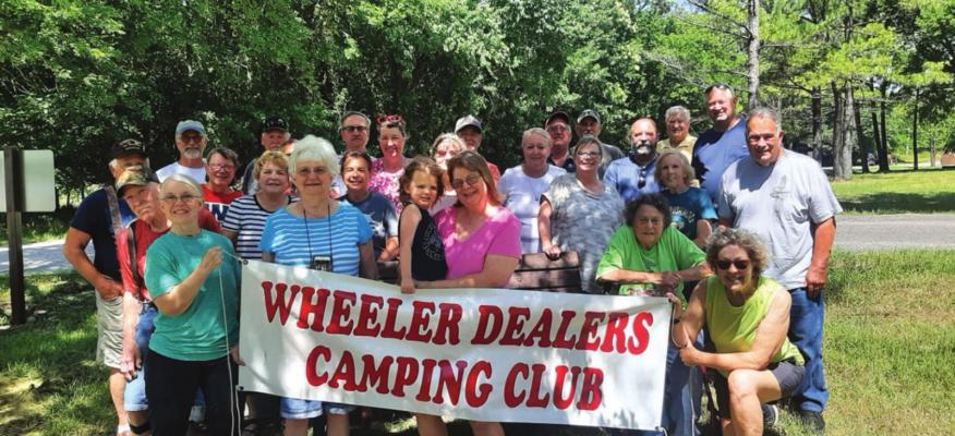 Wheeler Dealers gather for the traditional group campout picture at the conclusion of the June campout.