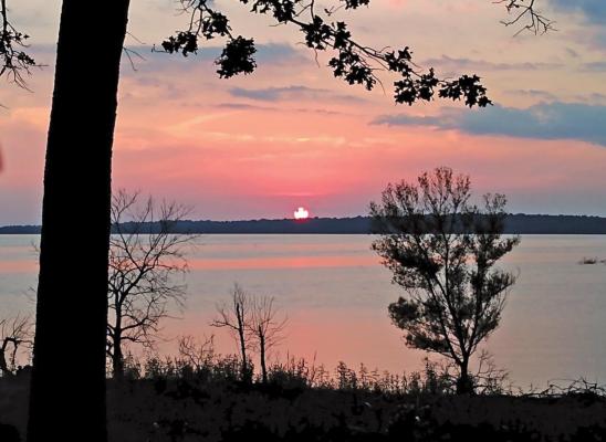 A beautiful evening sunset over Ft. Gibson Lake during the Wheeler Dealers June campout at Sequoyah State Park.