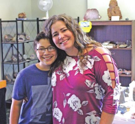 Rock’N It owner Jaqueline Hobbs (pictured right) along with her son Ricky, who is also an enthusiast for rocks. (Photo by Calley Lamar)