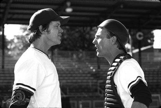 TIM ROBBINS, left, and Kevin Costner in “Bull Durham.” (MGM/ TNS)