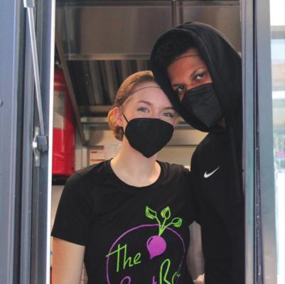 Co-owners Gwyneth Yvonne (left) and Randon Moore (right) posed inside The BeetBox Truck on March 26, 2021. Photo by: CHRISTIAN SERVELLO