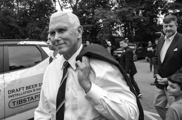 US PRESIDENTIAL hopeful and former Vice President Mike Pence arrives at a campaign event at American Legion Hall Post 27 in Londonderry, New Hampshire, on Aug. 4, 2023. (Joseph Prezioso/ AFP via Getty Images/TNS)