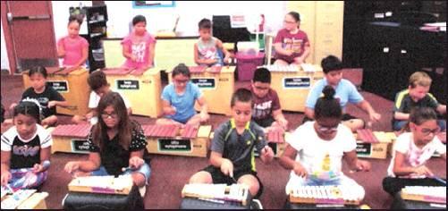 LINCOLN ELEMENTARY students received new xylophones thanks to a grant from the American Orff-Schulwerk Association. Pictured, front row from left, are Pamery Mission, Kyleigh Bear, Chayce Homan Wilson, Leila Morthel, Genesis Ibarra, middle row, Pamery Mission, Kyleigh Bear, Chayce Homan Wilson, Leila Morthel, Genesis Ibarra and back row, Keanna Lente-Brown, Halle McHenry, Nathan Warrior, Lyrik Collins.