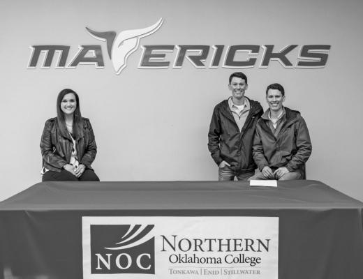 Kord Butler and Kash Butler of Grove High School signed a National Letter of Intent to join the Northern Oklahoma College Livestock Judging Team in Fall 2021. Kord Butler and Kash Butler (right) are shown with NOC Livestock Judging Coach Jennifer Bedwell. (photo by John Pickard/Northern Oklahoma College).
