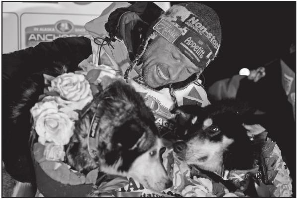 THOMAS WAERNER of Norway arrives in Nome, Alaska, Wednesday to win the Iditarod Trail Sled Dog Race. (AP Photo)