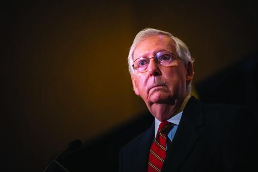 MITCH MCCONNELL, R- Ky., gives election remarks at the Omni Louisville Hotel on Nov. 4, 2020 in Louisville, Kentucky. (Jon Cherry/Getty Images/TNS)
