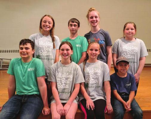The Newkirk Go-Getters 4-H Club officers pictured front left to right: Jacob Merhoff, Samilynn DeCosta, Jacie Schneeberger, and Levi Kubik. Back left to right: Allison Schneeberger, Logan Rhea, Mariana Horinek and MaCaila Schneeberger. Those attending the meeting and not pictured are: Charli Evans, Karlie Sheik, and Kristyn Flanery. Photo by Lori Ann Evans.