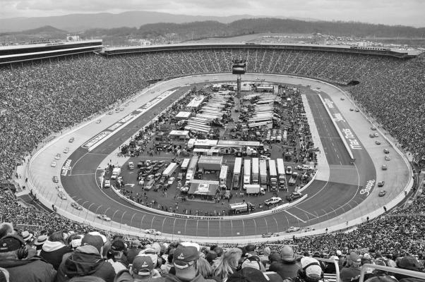 ONE OF the largest crowds to attend a football game came to Bristol Speedway in Bristol, Tenn., to see a game between the University of Tennessee and Virginia Tech. Reportedly there were 150,000 in the stands to watch the game.