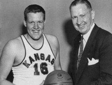 CLYDE LOVELLETTE and Coach Phog Allen were key parts of the 1952 NCAA championship won by the Kansas Jayhawks.