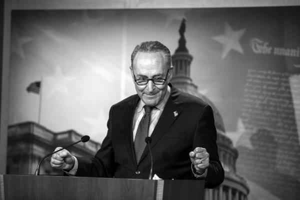 Senate Majority Leader Sen. Chuck Schumer, D- N.Y., speaks during a news conference at the U.S. Capitol in Washington, D.C., on Saturday, March 6, 2021. In a speech on Monday, April 24, 2023, Schumer announced a vote on a joint resolution to remove an expired deadline for states to ratify the Equal Rights Amendment. (Tasos Katopodis/Getty Images/TNS)